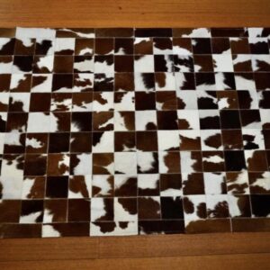 Brown and White Patchwork Cowhide Rug -  Freshen your Space with Timeless Country Style