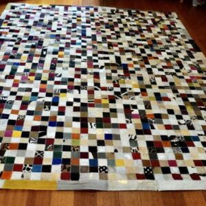 A Carnival of Colour - A Bright & Beautiful 2.50 metre x 2.00 metre Designer Cowhide Rug