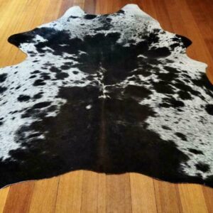 A Beautiful Speckle Park Cowhide Rug