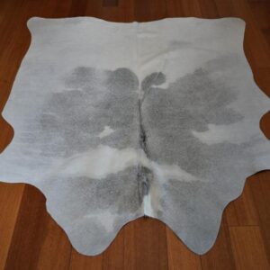 Grey over White - A Beautiful Soft Smaller Size Cowhide Rug