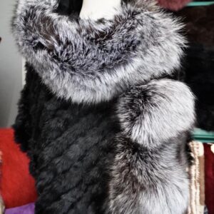 Wrap Yourself in Natural Warmth with this Gorgeous Extra Long Silver Fox and Rex Rabbit Fur Scarf/ Stole / Wrap