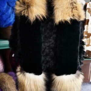 Natural Red Fox and Soft Black Rex Rabbit. - An Ultra Long Super Soft and Warm Stylish Winter Scarf