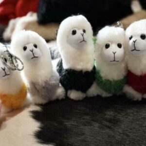 Cute Little Llamas - Natural Wool - Perfect Keyring/ Handbag /Pram Charms