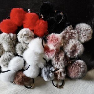 Fur Pompom Hiar Elastics - Fun for all Ages for Winter