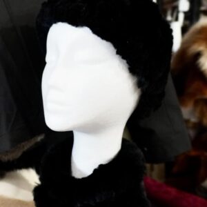 Jet Black & Absolutely Gorgeous - A Super Soft Rex Rabbit Headband/ Scarf
