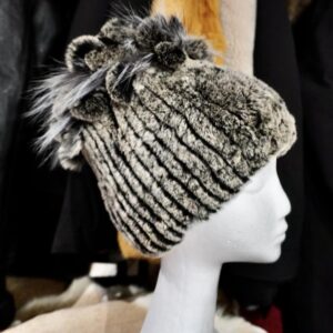 Outrageously Amazing - Super Thick & Super Soft - A Totally Gorgeous Rex Rabbit & Fox Fur Beanie -