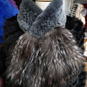 A Stunning Silver Fox and Rex Rabbit Fur Scarf - Timeless Winter Style -