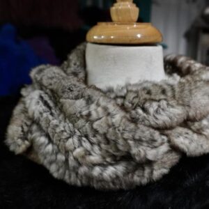 A Beautiful Soft Natural Grey Toned Rabbit Fur Scarf