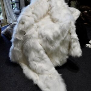 Pure Snow White Fox Fur Throw