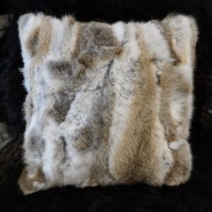 Natural Brown & White Lapin Cushion Covers -A Visual & Tactile Delight