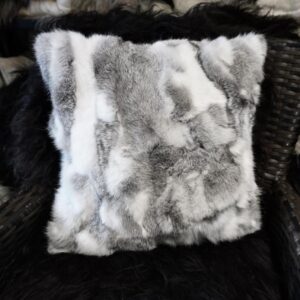 Beautiful Soft Grey & White Natural Lapin Cushion Covers