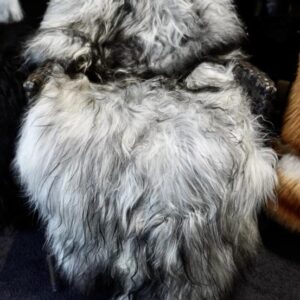 Black, White & Grey Tones - A Stunning Long Wool Sheepskin Throw/ Rug