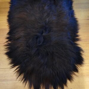 Beautiful Two Tone Rust & Black Long Wool Icelandic Sheepskin Rug