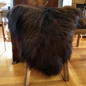 Dark & Shaggy - A Gorgeous Deep Red & Black  Natural Icelandic Long Wool Sheepskin Rug