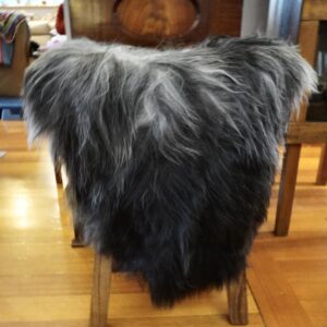 Dark & Stormy - A Striking Icelandic Long Wool  Sheepskin Rug