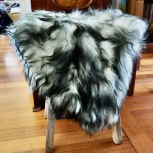 A Wonderful Dark Tipped Icelandic Long Wool Sheepskin Rug