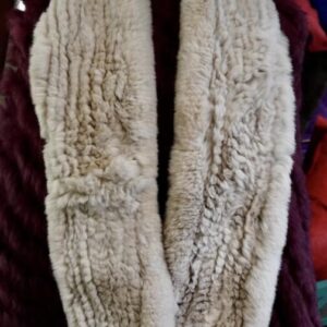 A Beautiful Pale Beige Rex Rabbit Infinity Scarf