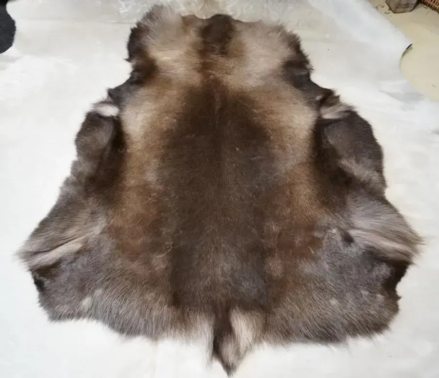 Beautiful Dark & Smoky Tones - A Wonderful Thick Coat -A Premium Grade Reindeer Hide