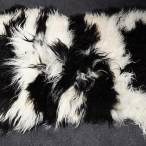 Beautiful in Black & White - A 1700mm x 1100mm Natural Long Wool Icelandic Sheepskin Rug
