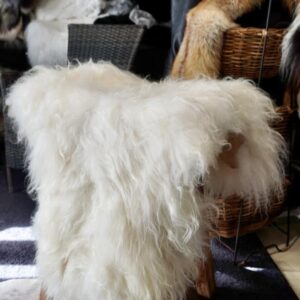 Ecologically Sustainable Decor - A Beautiful Natural White Long Wool Sheepskin Rug