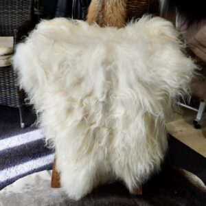 A Beautiful Natural White Long Wool Icelandic Sheepskin Rug