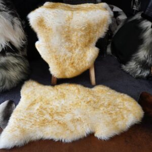 Tan Flecks - A Soft White Base - A Beautiful XL Australian Sheepskin Rug