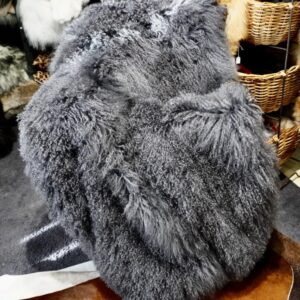 Dark Charcoal Grey - A Wonderful Mongolian Lambswool Throw