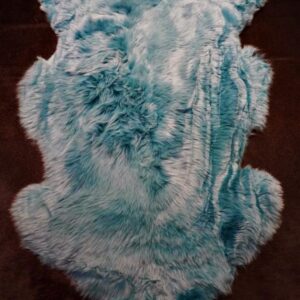 A Stunning Turquoise XL Australian Sheepskin Rug