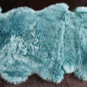 beautiful Turquoise Blue 1600mm long Australian Sheepskin Rug