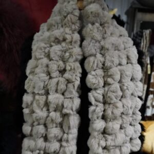 A Wonderful Soft Fawn  - A Beautiful Rex Rabbit Pompom Scarf