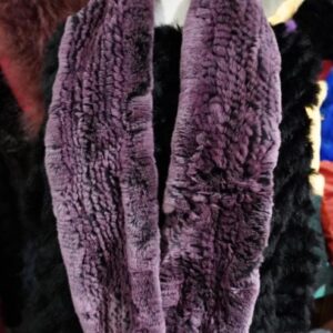Perfectly Plum - A Totally Beautiful Rex Frosted Rex Rabbit Fur Scarf