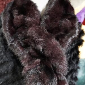 Gorgeous Dark Brown Pull Through Rex Rabbit Fur Scarf