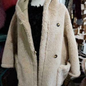 A Gorgeous Hooded Shearling Loose Fit Jacket