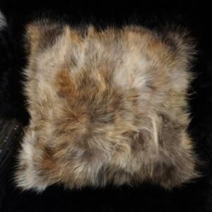 Naturally Beautiful 40cm square Genuine Tanuki Fur Cushion Covers
