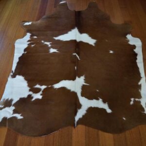 Rich Browns & Crisp White - A Lovely Smaller Sized Premium Cowhide Rug