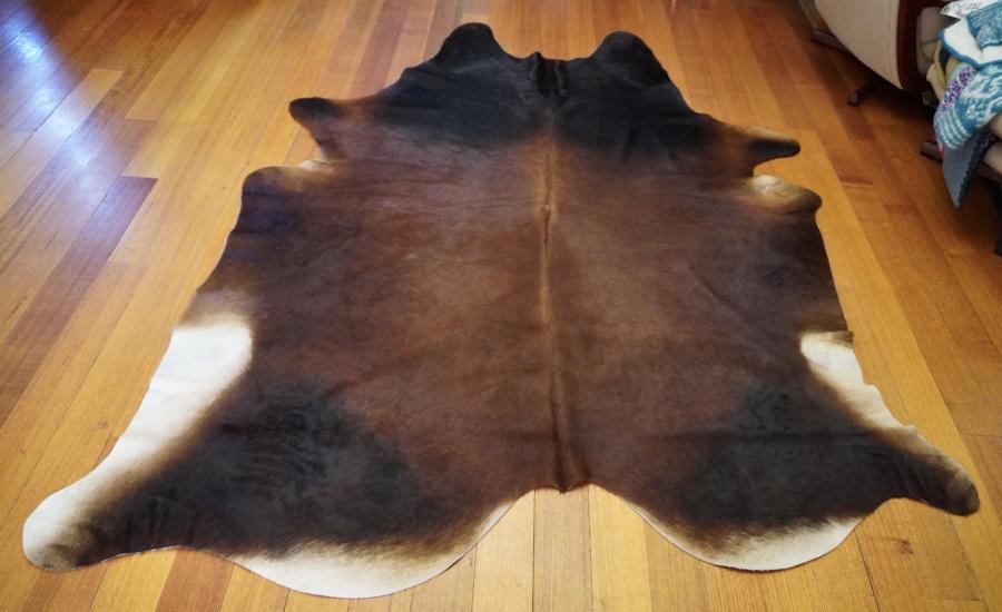 Premium Cowhide Rug A Stunning Black & Tan Premium Cowhide Rug
