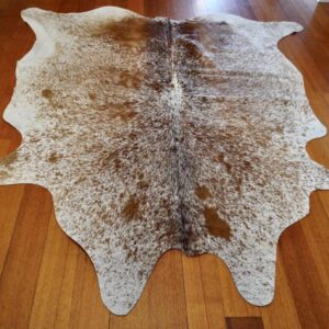 A Stunning Roan Speckle Park Cowhide Rug