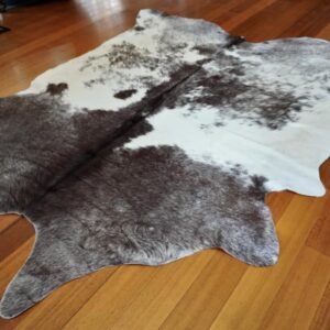 A Dusty Colouring - Brush Stroke Markings - A Beautiful and Unique Cowhide Rug