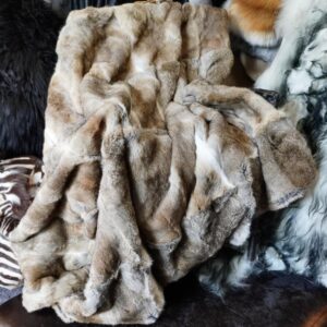 Naturally Luxurious -A Beautiful Shades of Brown - Full Pelt 1800mm x 1600mm Rabbit Fur Throw
