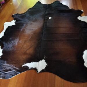 A Super Smooth Summer Coat - Glorious Colouring - A Superb Tri Coloured Cowhide Rug