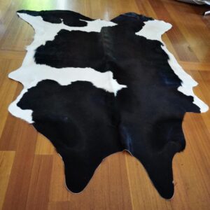 Basically Black & White with a Subtle Red Centre Blaze - A Simply Beautiful Cowhide Rug