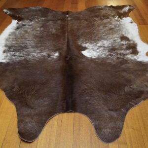A Rich Red Roan Brushed over White - A Beautiful Cowhide Rug