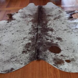 A Beautiful Soft Brown & White, Speckle Park, Cowhide Rug