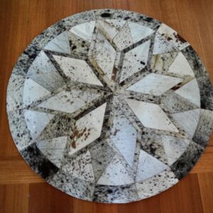Snowflake Design - A Beautiful Circular Cowhide Rug
