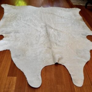 A Superb Upholstery Grade Ivory White Premium Cowhide Rug