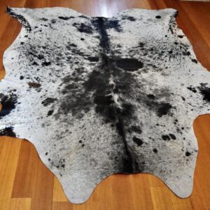 Black on White - A Striking Speckle Park Cowhide Rug