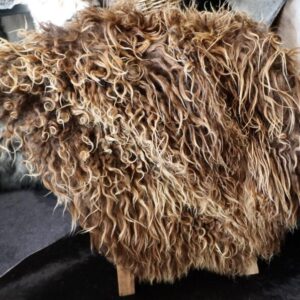 OMG - A Curly Long Wool Sun Kissed Brown Double Icelandic Sheepskin Rug