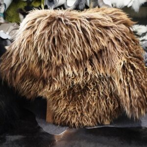 A Rare & Beautiful, Absolutely Stunning Naturally Curly Sunkissed Brown Icelandic Sheepskin Rug