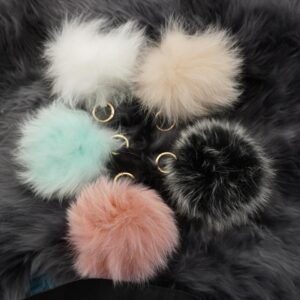 Beautiful Light Weight & Ever So Handy - Gorgeous Genuine Fur Handbag or Key Chain Pompom Lanyards