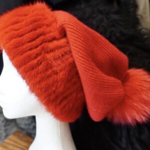Absolute Winter Warmth - A Bright & Beautiful Mink Trimmed Pure Merino Beanie